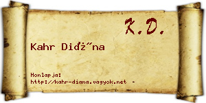 Kahr Diána névjegykártya